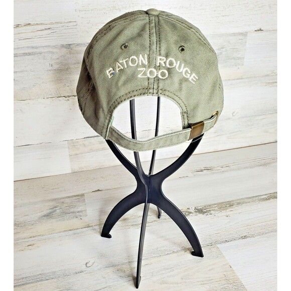 Baton Rouge Zoo Embroidered Tiger Logo Green Baseball Cap OSFM Adjustable Hat - Picture 4 of 7